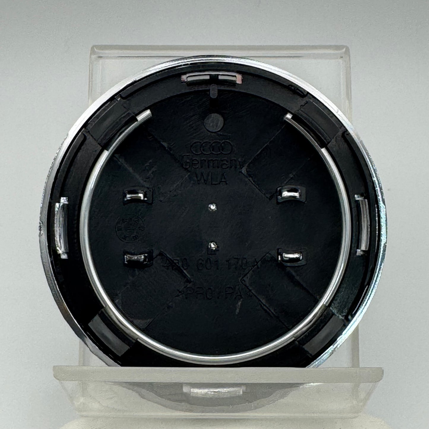 Audi Black & Chrome Centre Caps 69mm - Set of 4