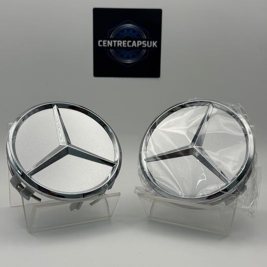 Mercedes-Benz Silver Centre Caps 75mm - Set of 4