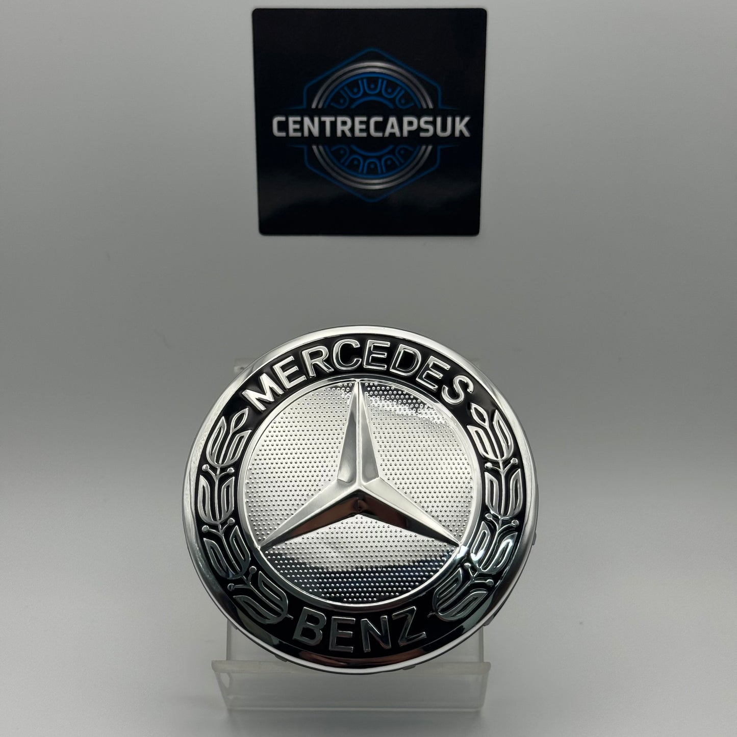 Mercedes-Benz Chrome & Black Centre Caps 75mm - Set of 4