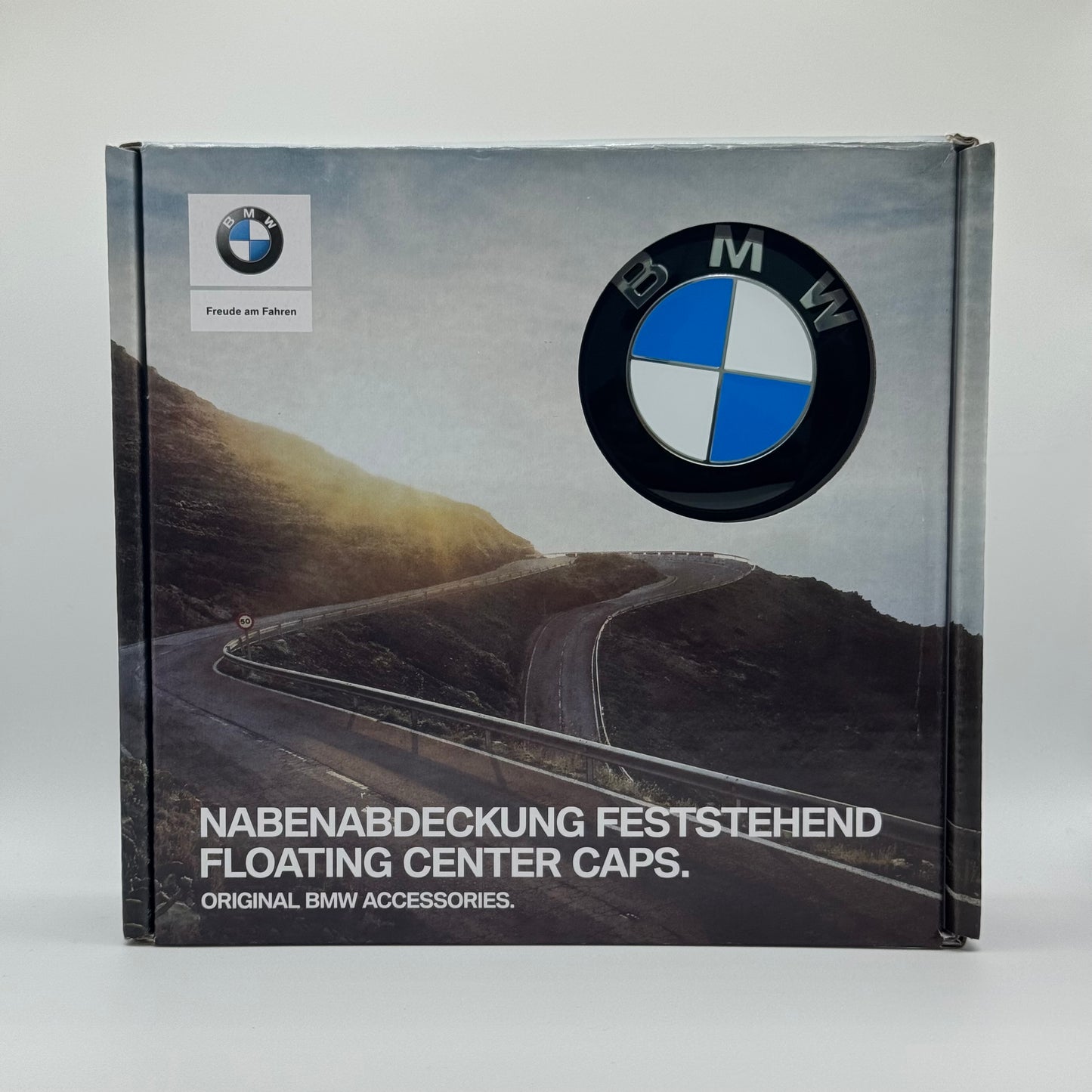 BMW Black & Blue Floating Centre Caps 68mm - Set of 4