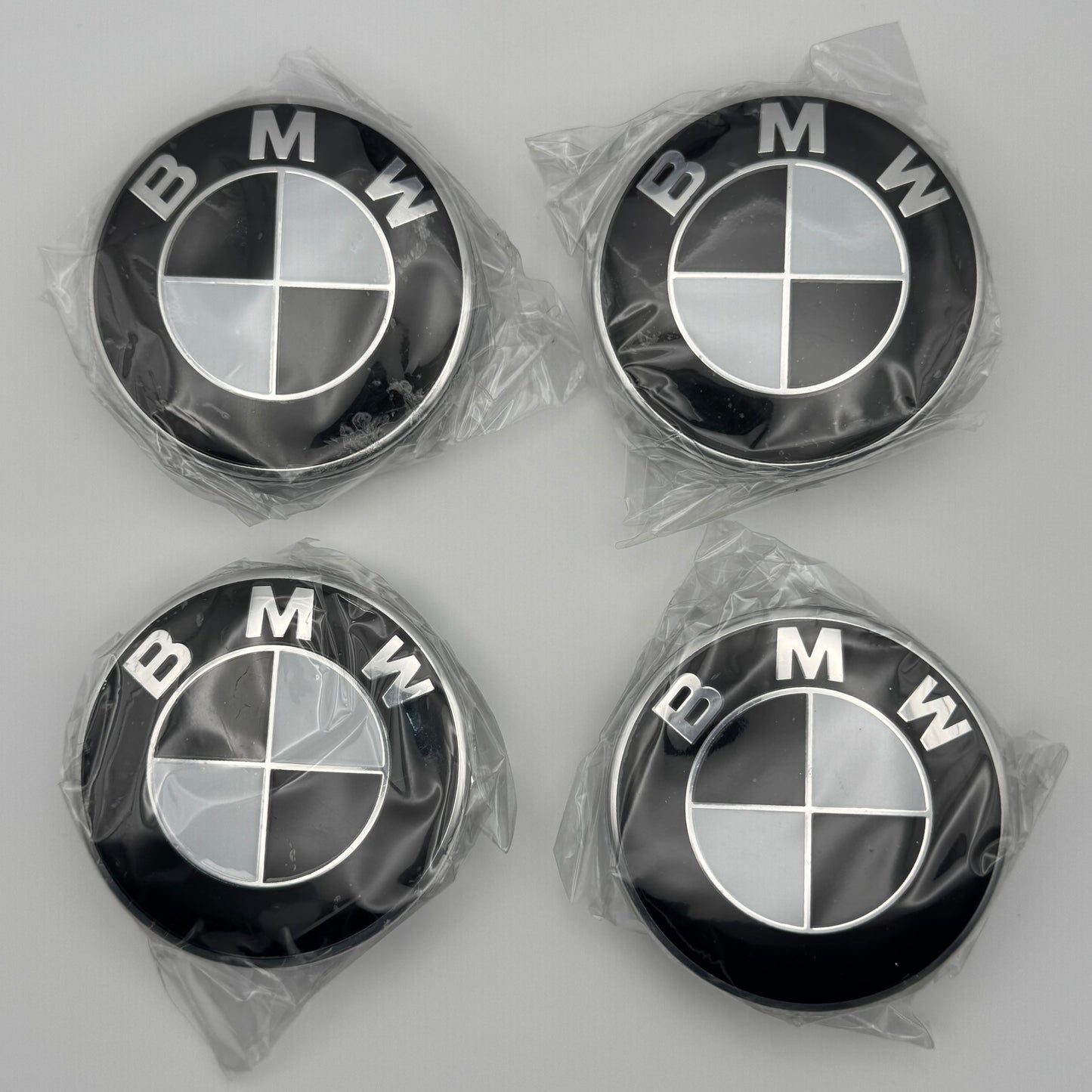 BMW Black & White Centre Caps 68mm - Set of 4