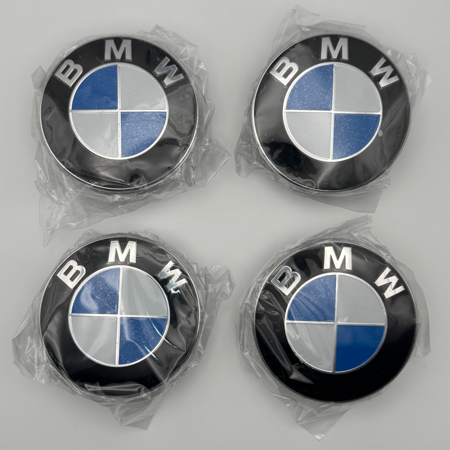 BMW Black & Blue Centre Caps 68mm - Set of 4