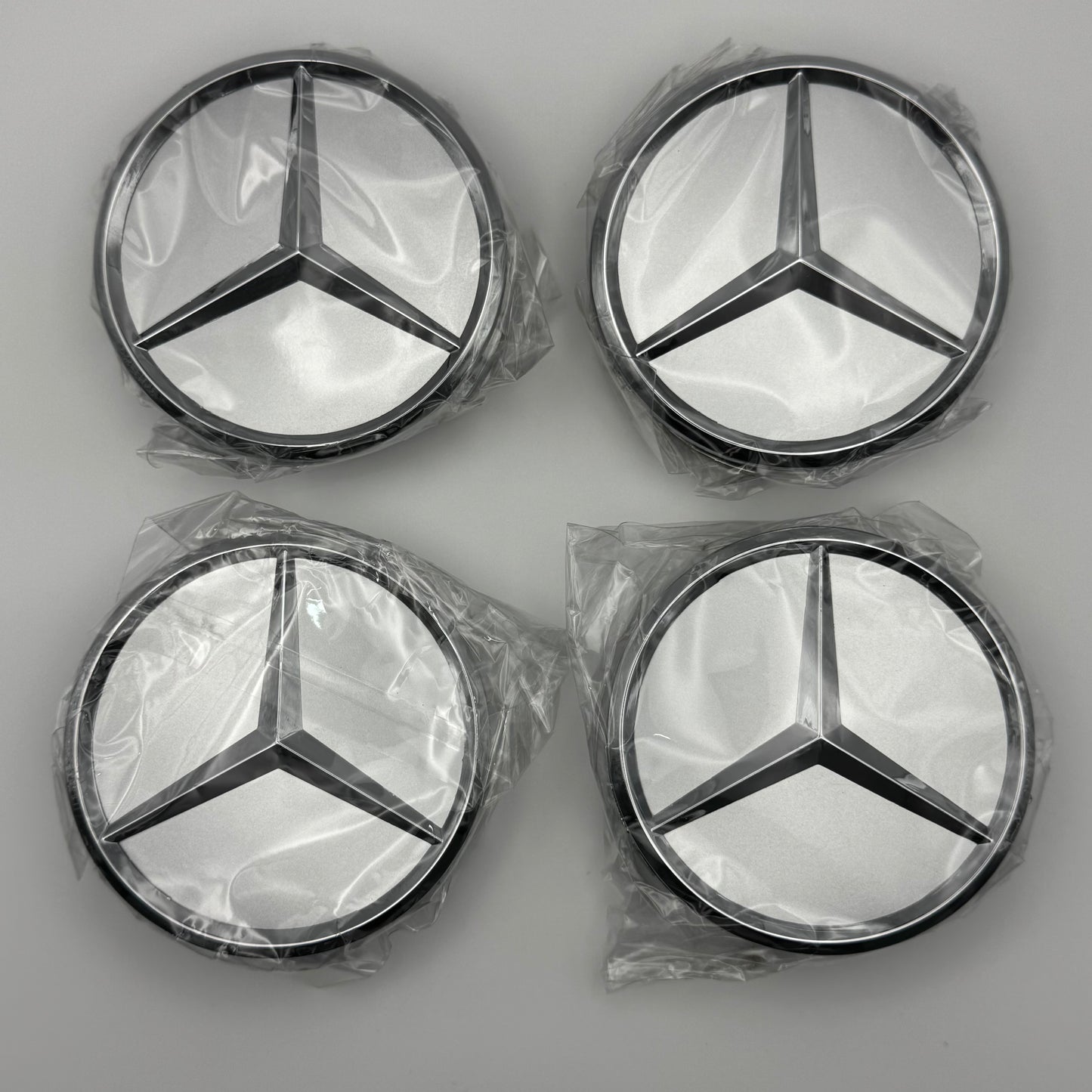 Mercedes-Benz Silver Centre Caps 75mm - Set of 4