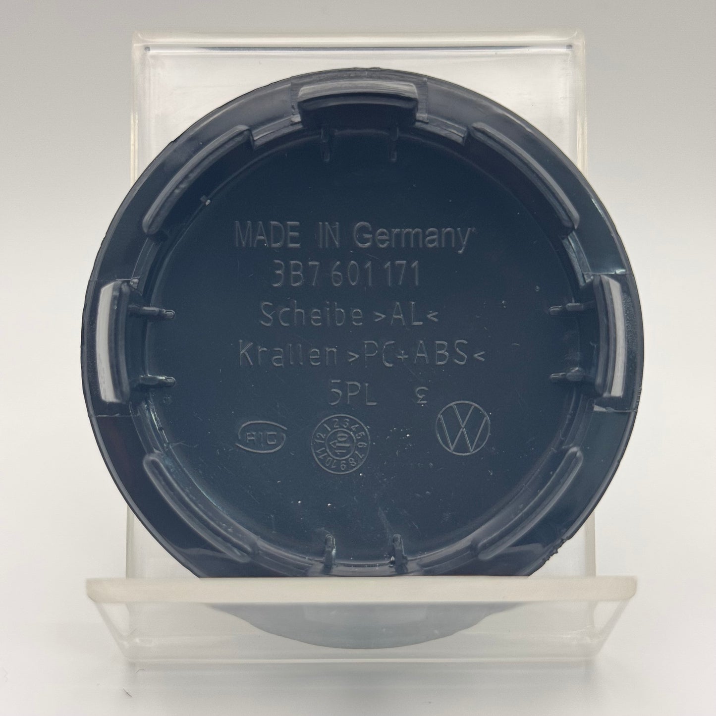 VW Black & Chrome Centre Caps 65mm - Set of 4