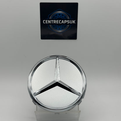 Mercedes-Benz Silver Centre Caps 75mm - Set of 4