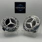 Mercedes-Benz Black & Chrome Centre Caps 75mm - Set of 4