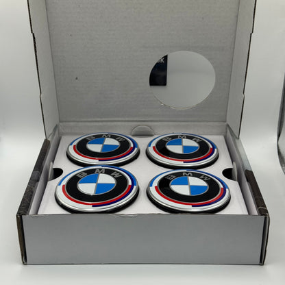 BMW 50th Anniversary Floating Centre Caps 68mm - Set of 4