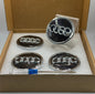 Audi Black & Chrome Floating Centre Caps 69mm - Set of 4