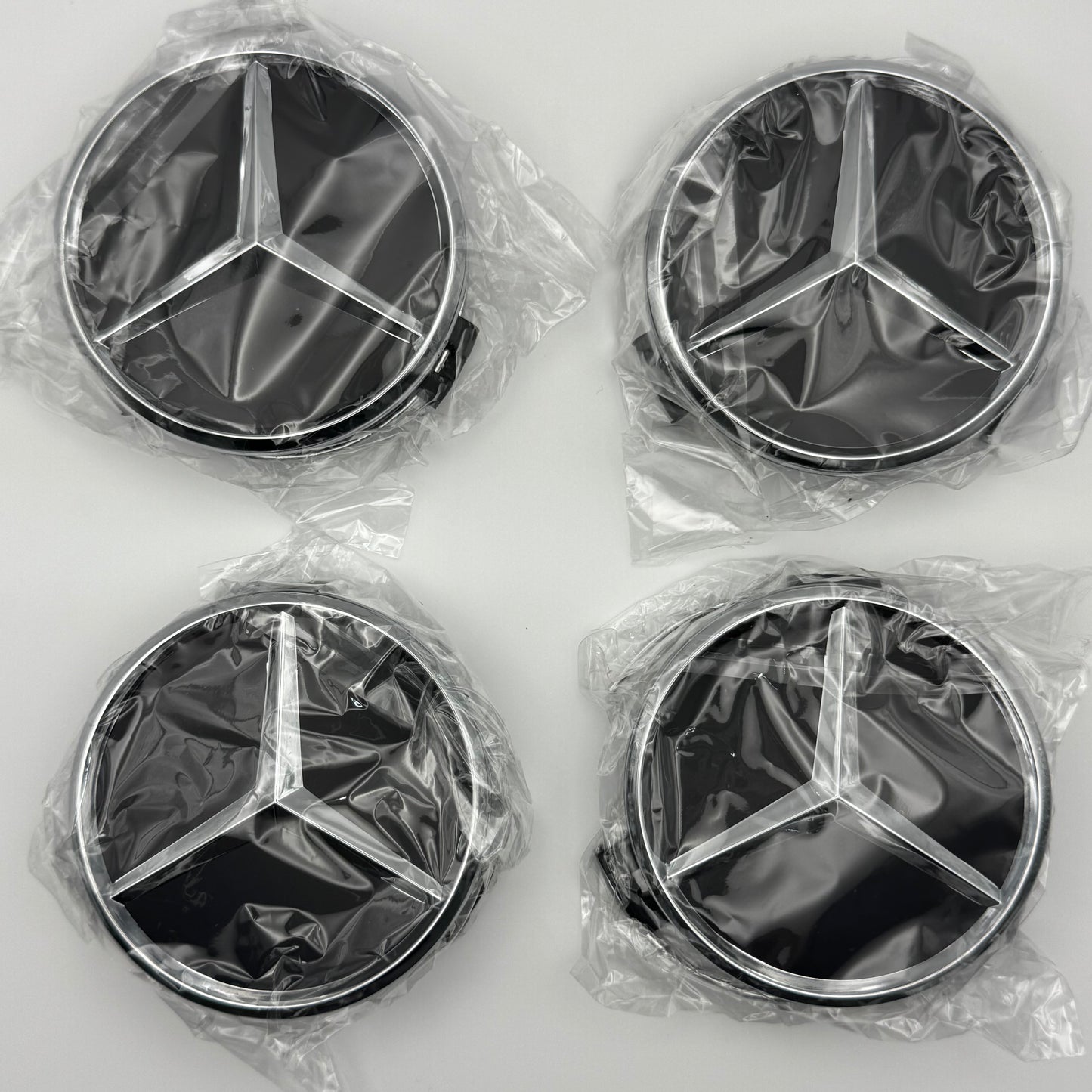 Mercedes-Benz Matt Black Centre Caps 75mm - Set of 4